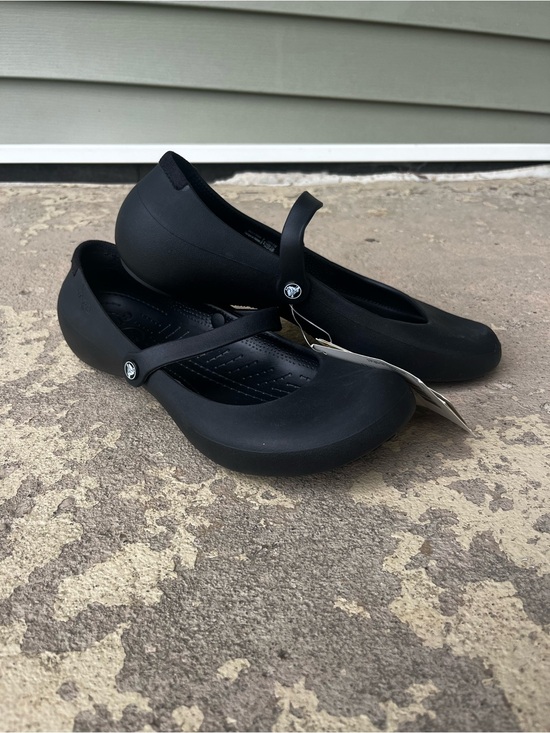 CROCS Shoes - New CROCS Black Mary Jane-Style Flats with Strap